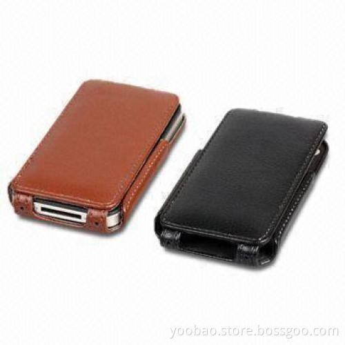 Lively Leather Case for Apple's iPhone 4/4S, Elegant Style and Very Slim, Available in Black/Brown